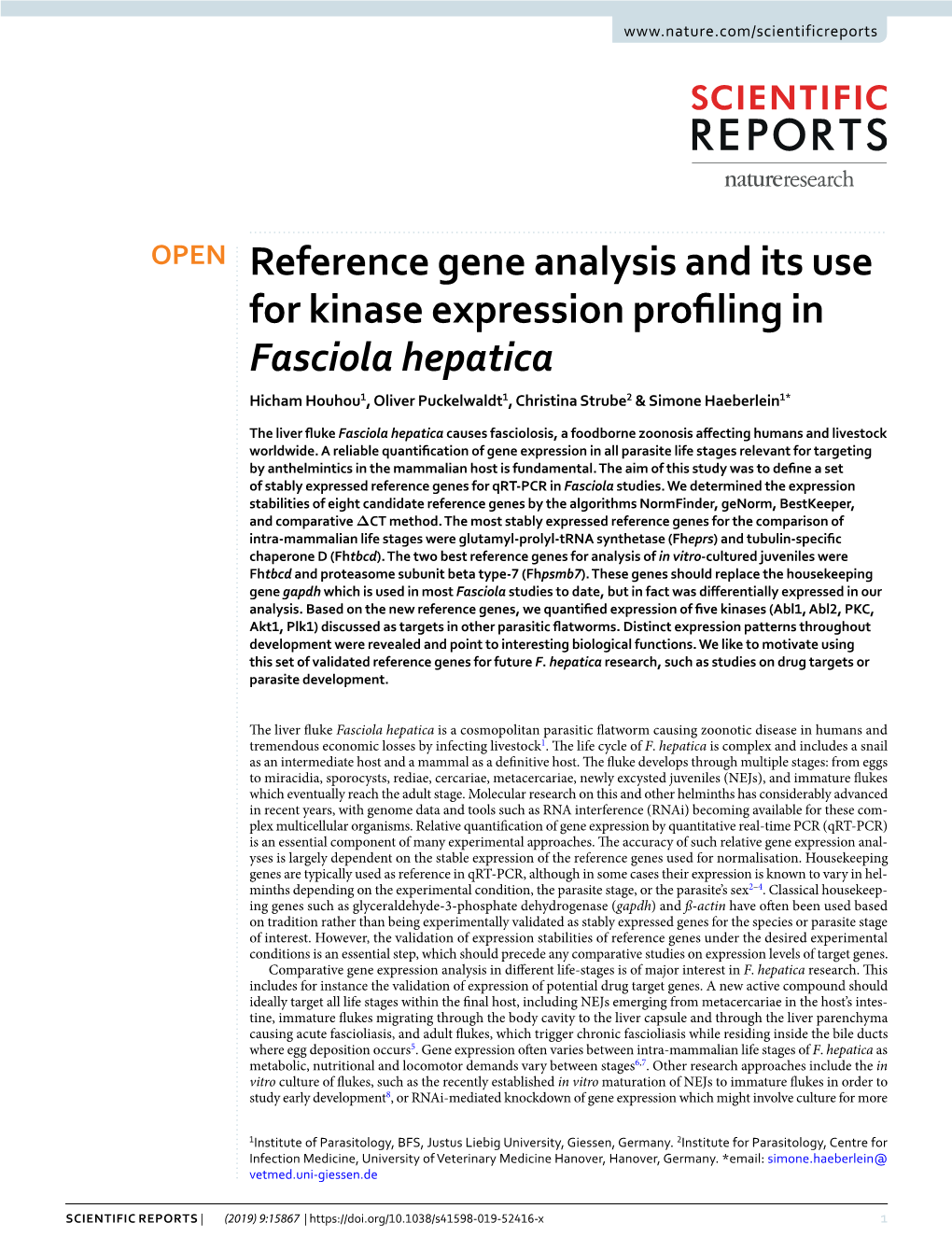 Reference Gene Analysis and Its Use for Kinase Expression Profiling In