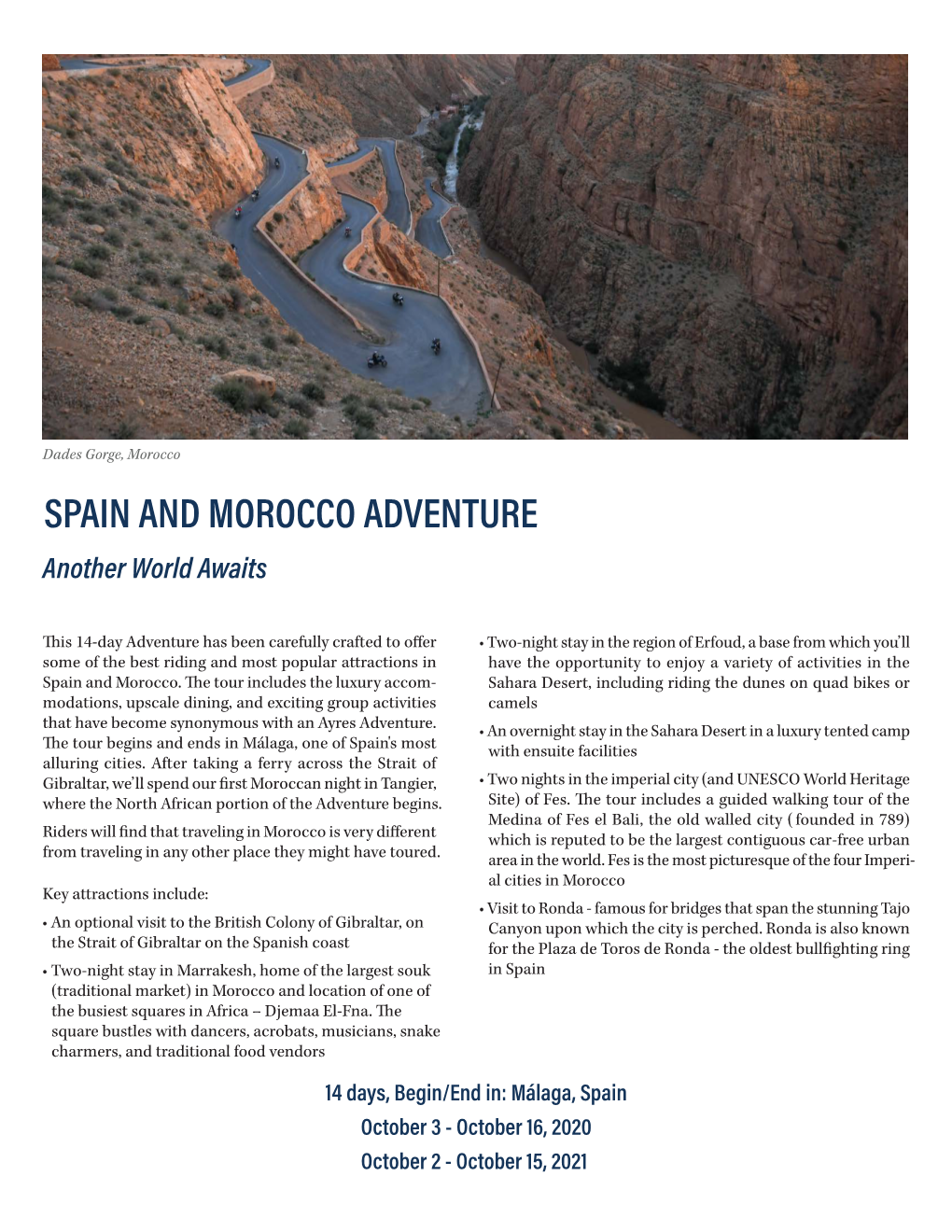 SPAIN and MOROCCO ADVENTURE Another World Awaits
