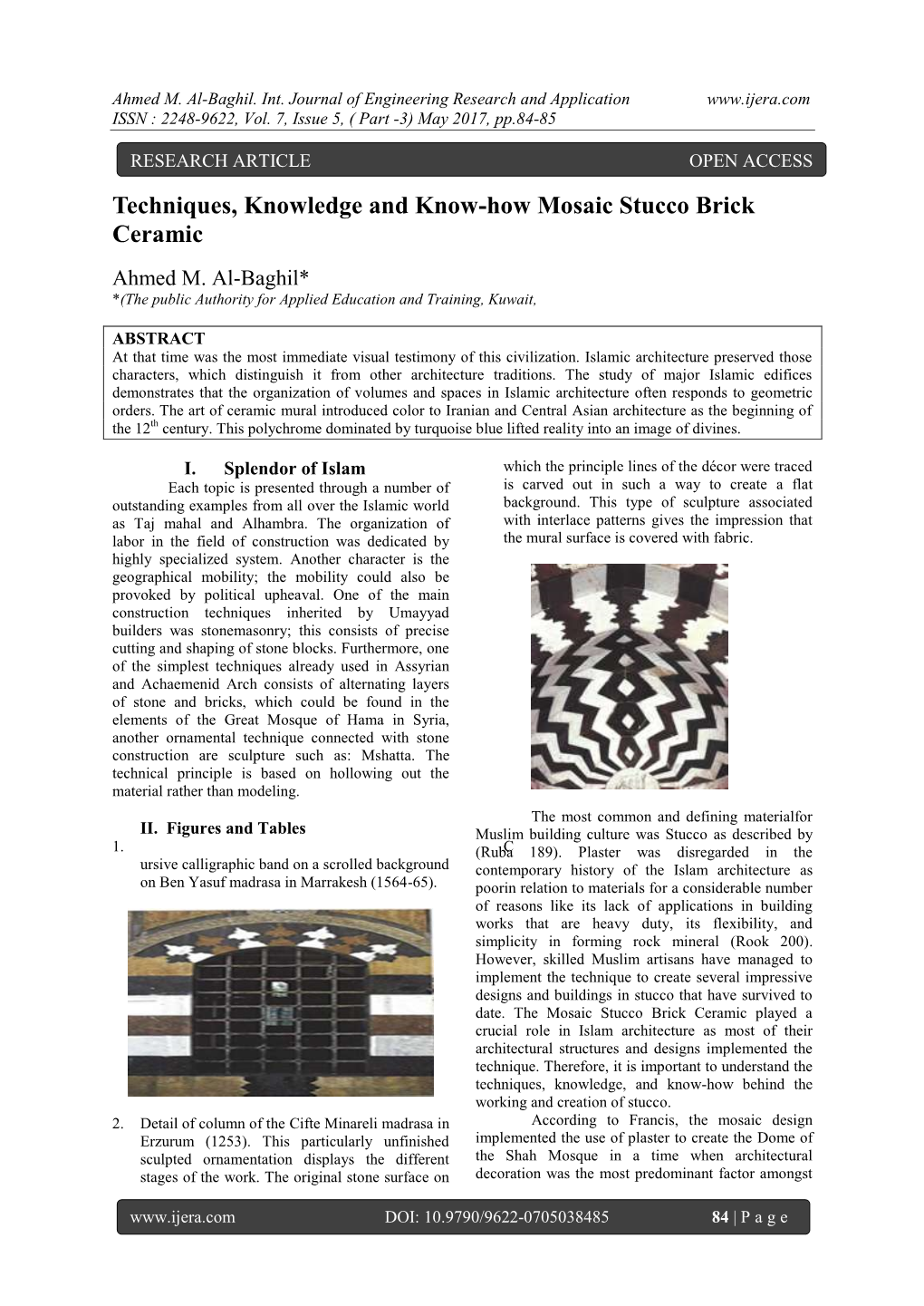 Techniques, Knowledge and Know-How Mosaic Stucco Brick Ceramic
