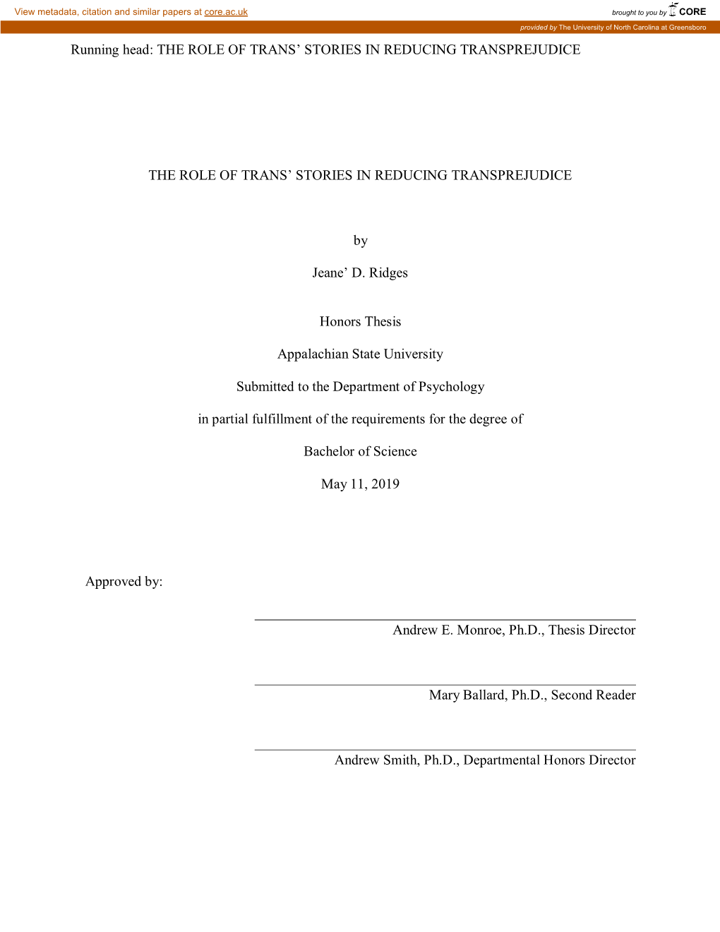 The Role of Trans' Stories in Reducing Transprejudice