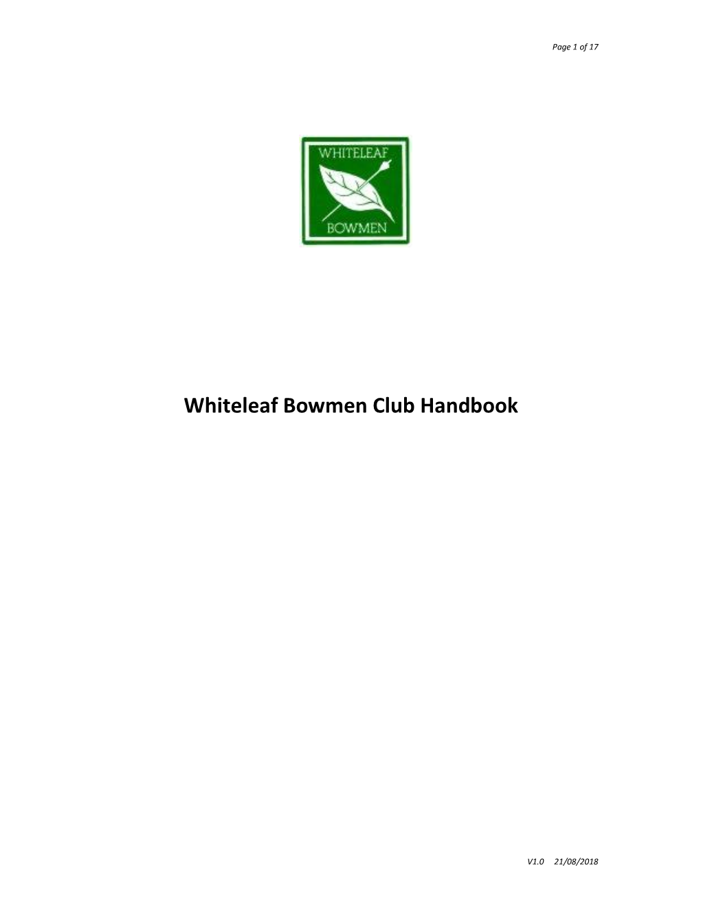 Whiteleaf Bowmen Club Handbook