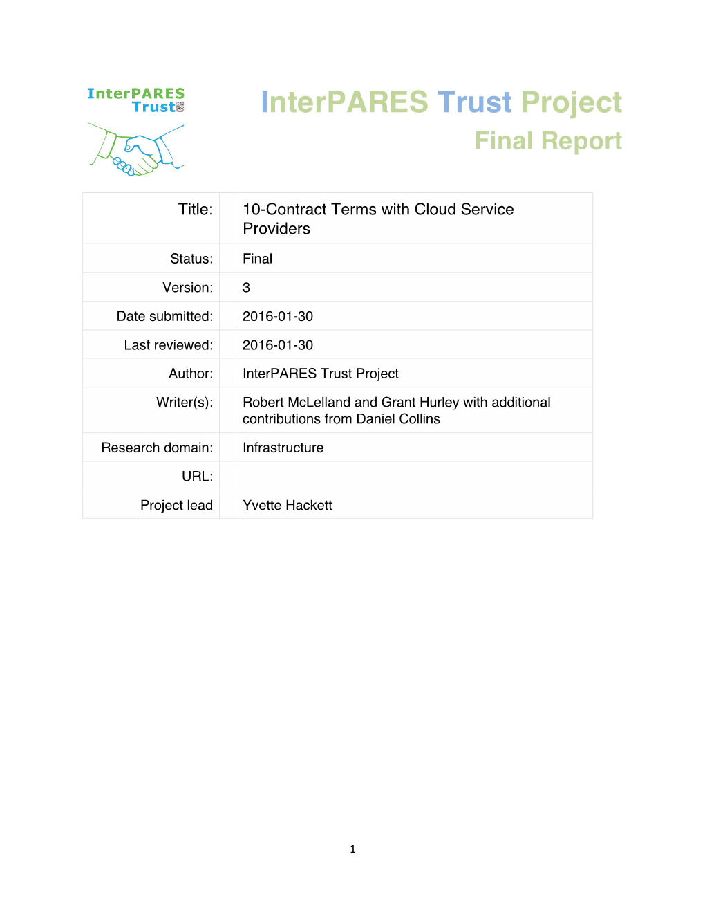 NA10 (2015) Cloud Service Provider Contract Terms