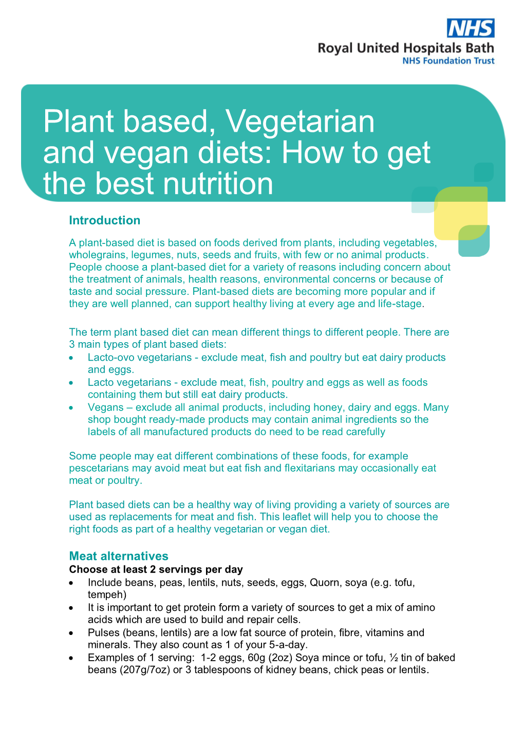 Plant Based, Vegetarian and Vegan Diets: How to Get the Best Nutrition