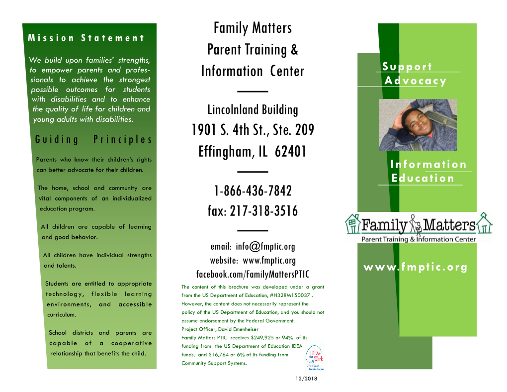 Family Matters Parent Training & Information Center 1901 S. 4Th St