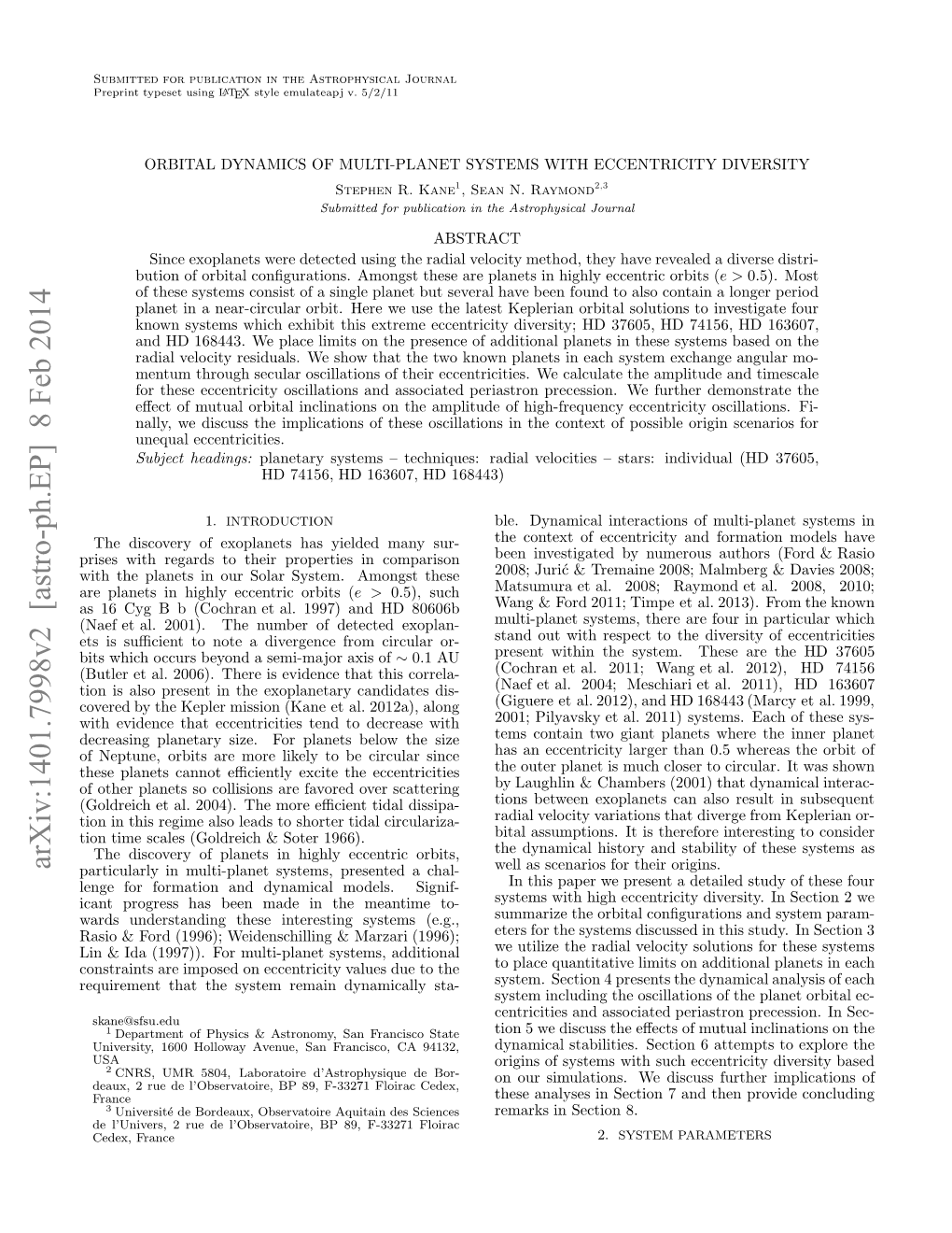 Orbital Dynamics of Multi-Planet Systems with Eccentricity Diversity