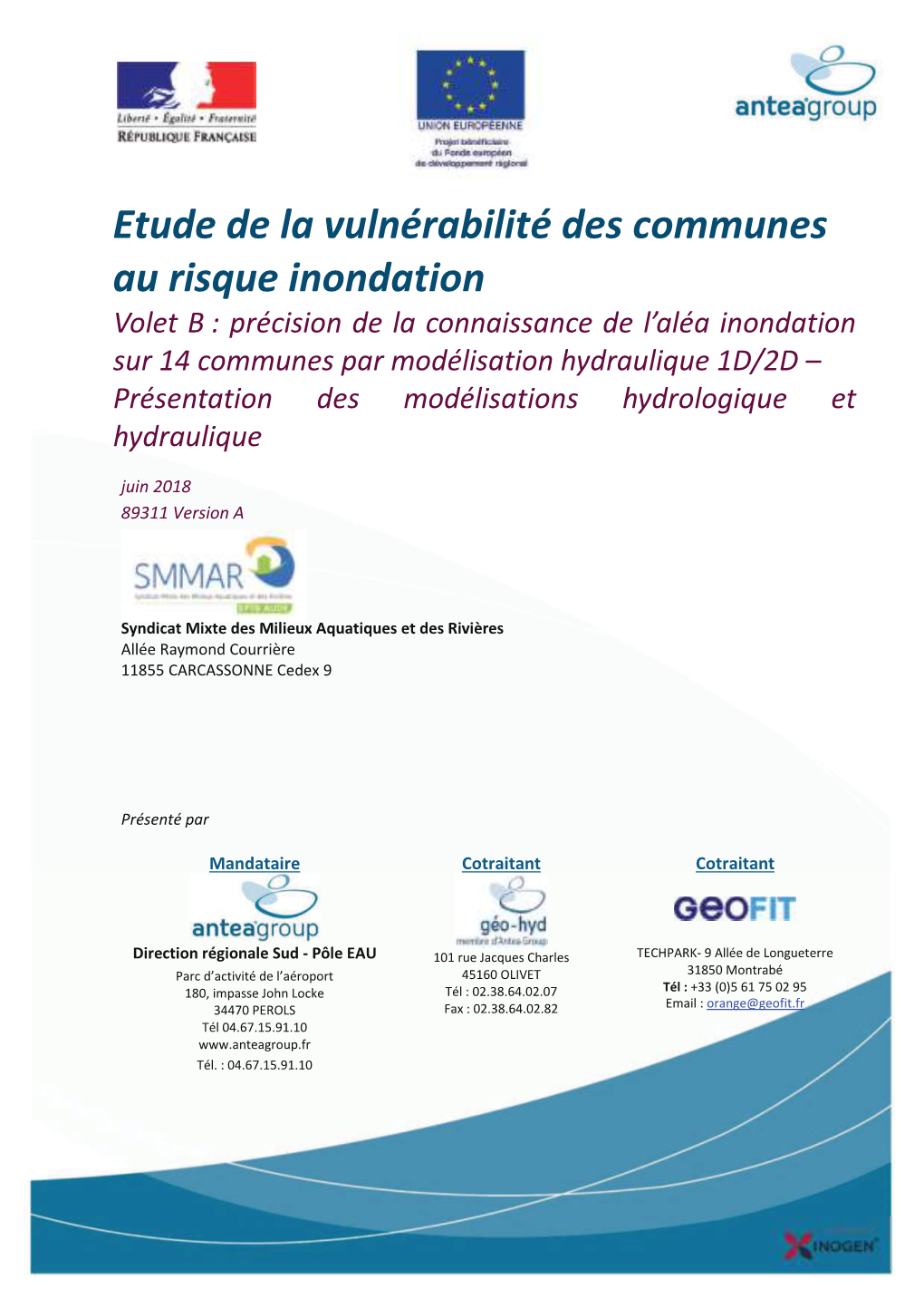 Etude De La Vulnérabilité Des Communes Au Risque Inondation – Volet a 88352/Version B