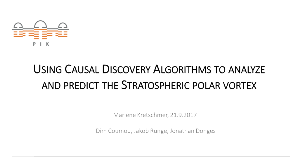 Using Causal Discovery Algorithms to Analyze and Predict the Stratospheric Polar Vortex