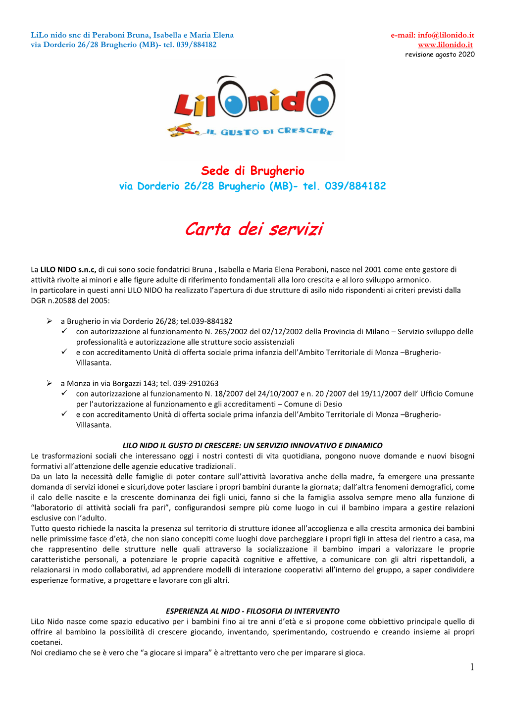 Carta Dei Servizi