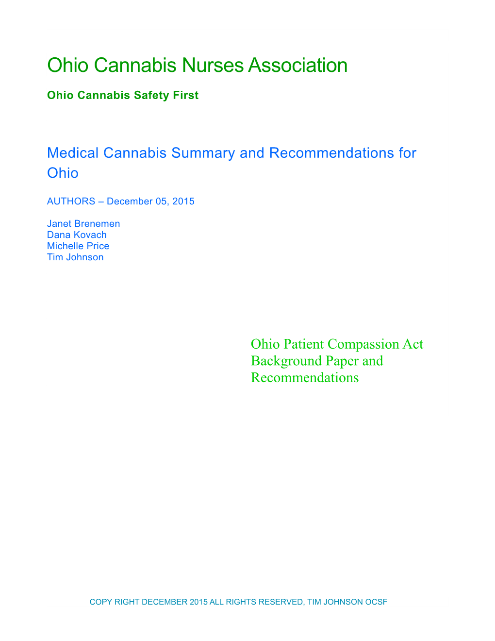 Ohio Cannabis Nurses Association