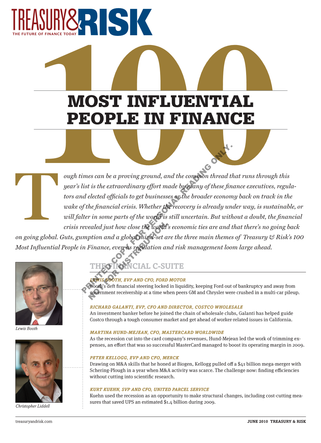 100Most Influential People in Finance