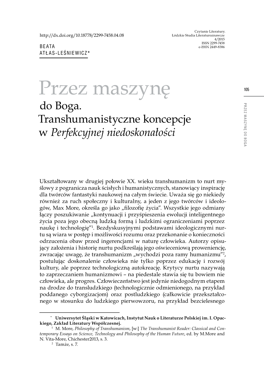 Przez Maszynę 105 P Do Boga