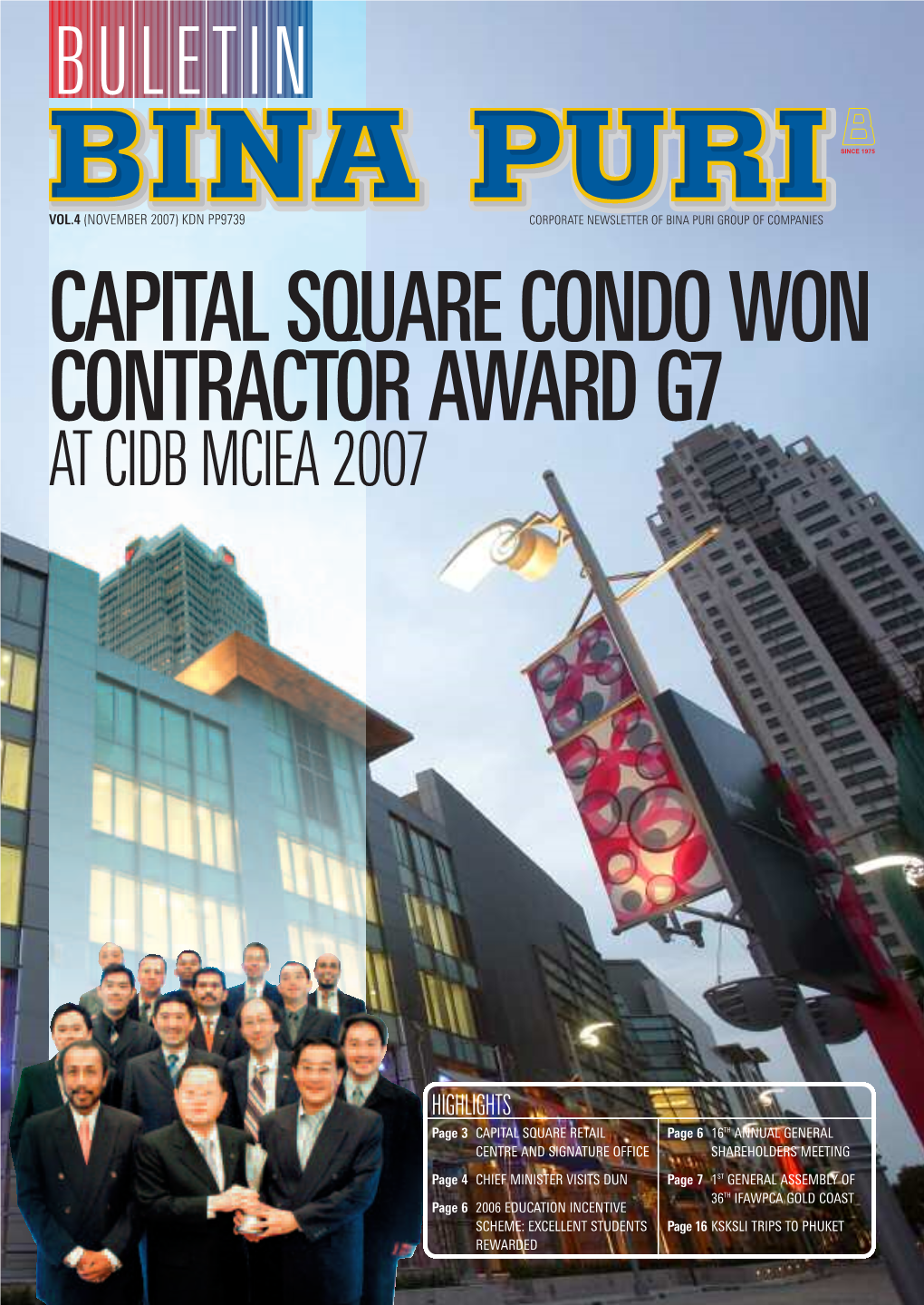 Capital Square Condo Won Contractor Award G7 at Cidb Mciea 2007