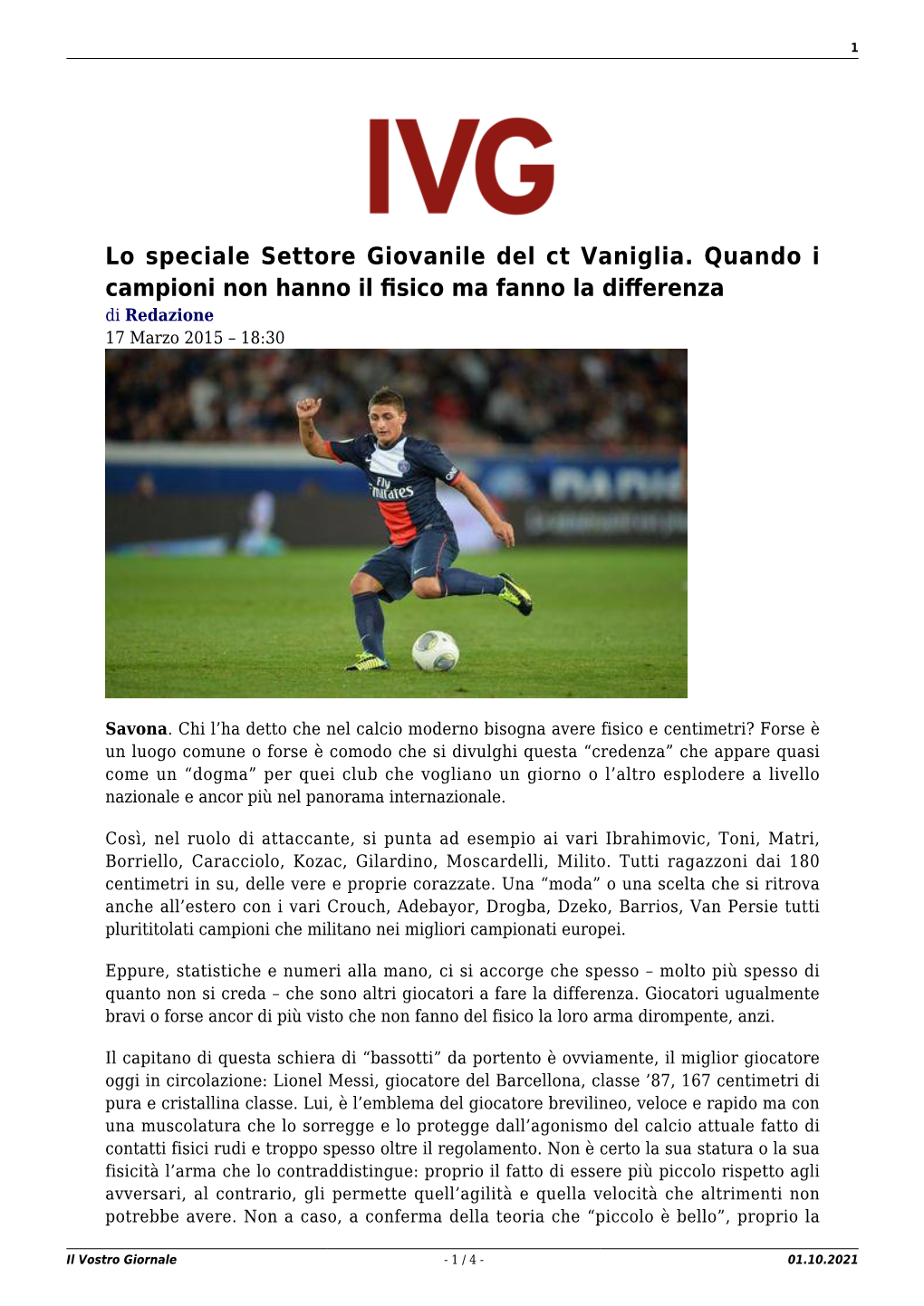 Il Vostro Giornale - 1 / 4 - 01.10.2021 2