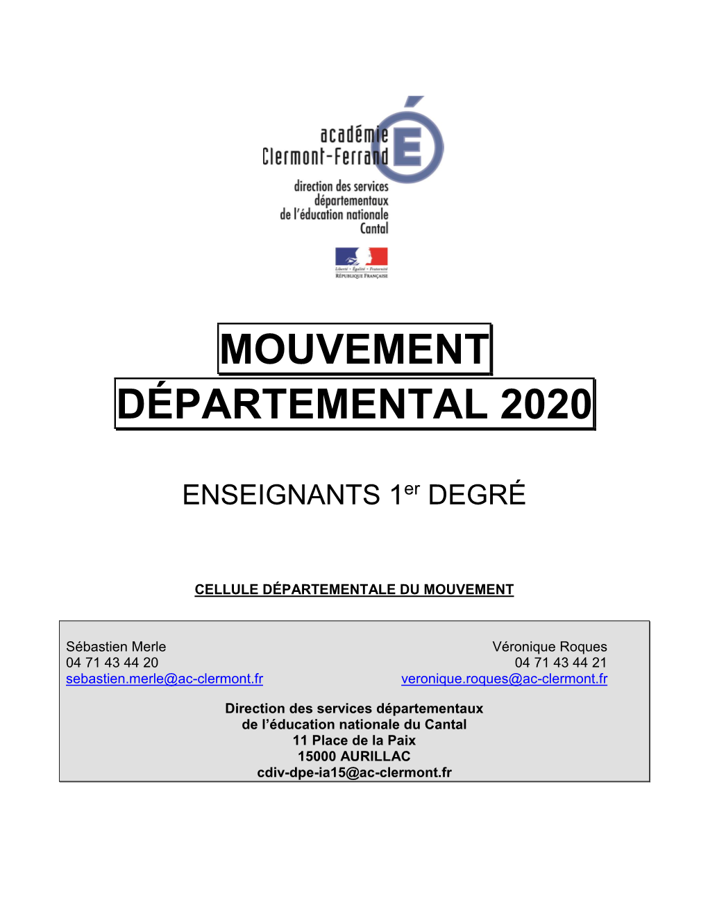 Mouvement Départemental 2020