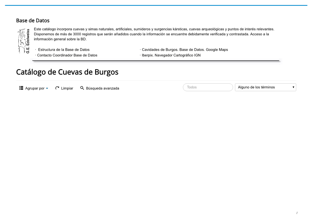 Catálogo De Cuevas De Burgos