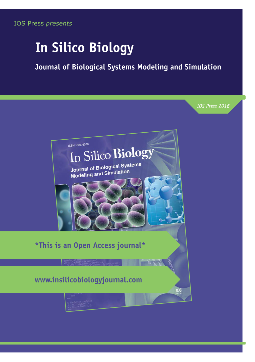 In Silico Biology Journal of Biological Systems Modeling and Simulation