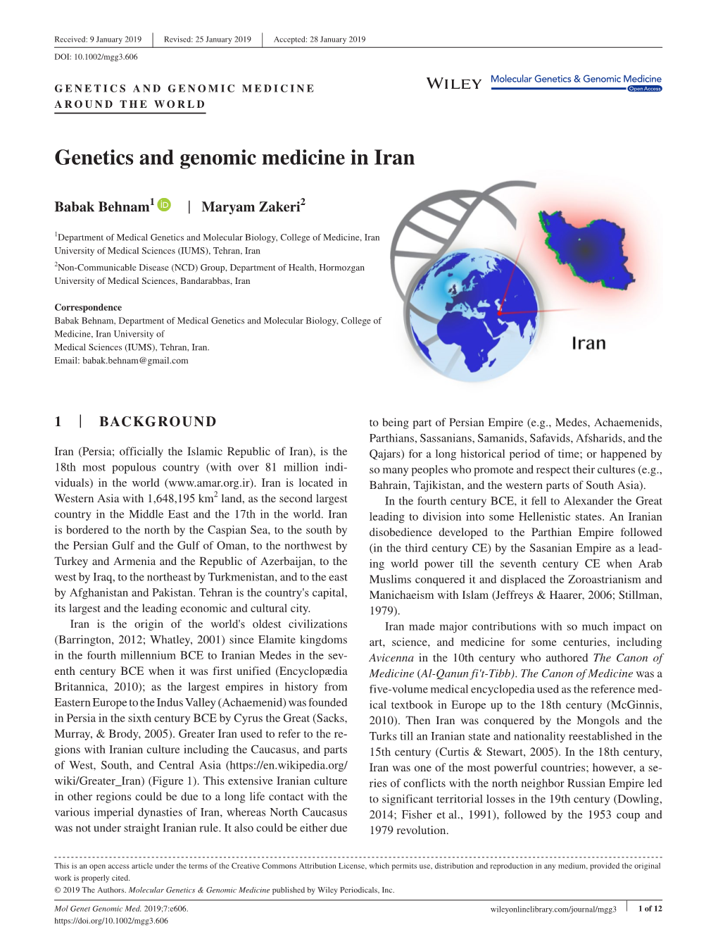 Genetics and Genomic Medicine in Iran