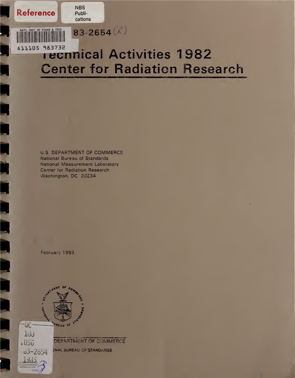 Technical Activities 1982: Center for Radiation Research