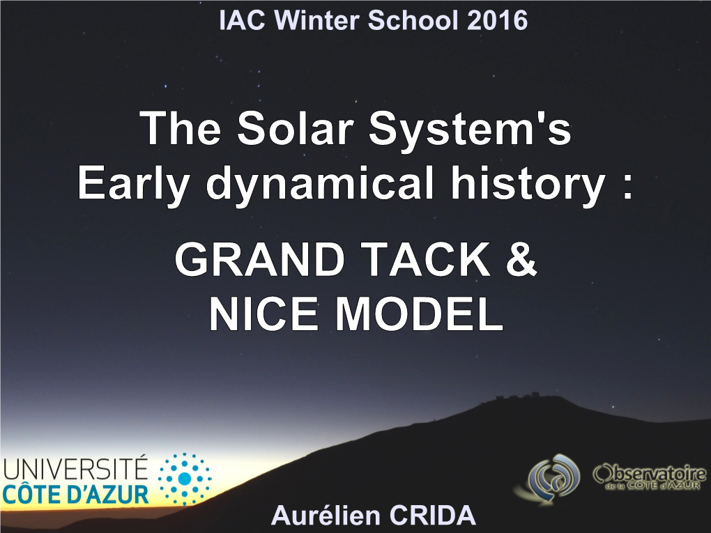 Early Dynamical Evolution of the Solar System