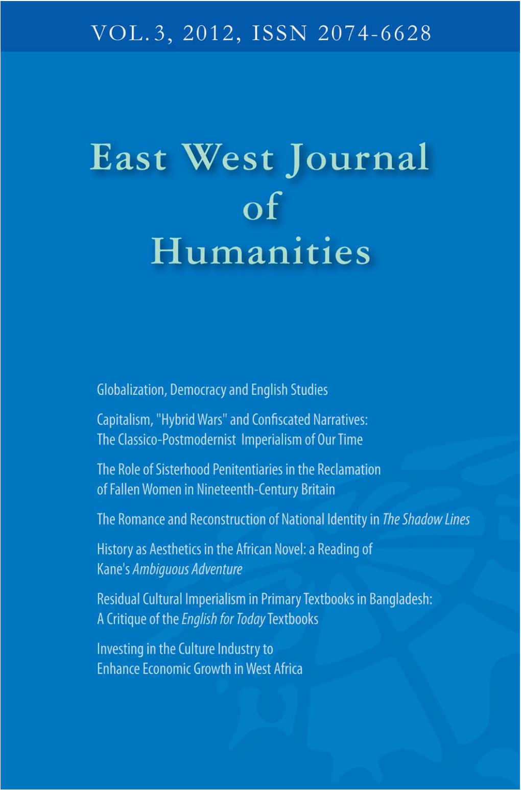 East West Journal of Humanities-VOL