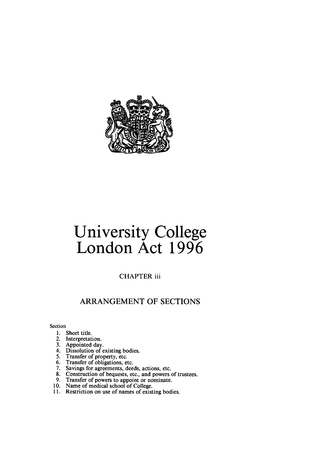 University College London Act 1996