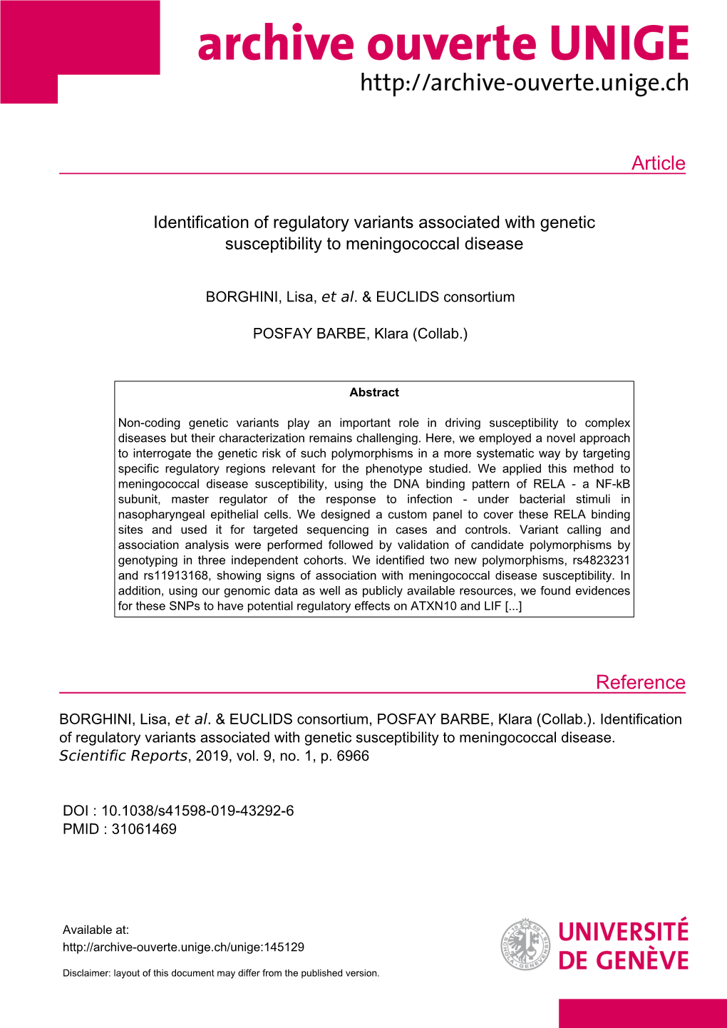 Identification of Regulatory Variants Associated with Genetic Susceptibility to Meningococcal Disease