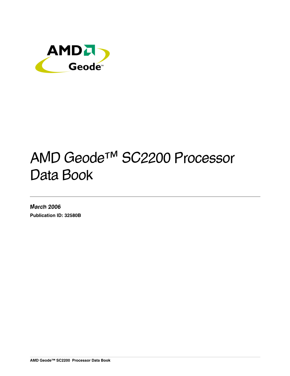 AMD Geode™ SC2200 Processor Data Book