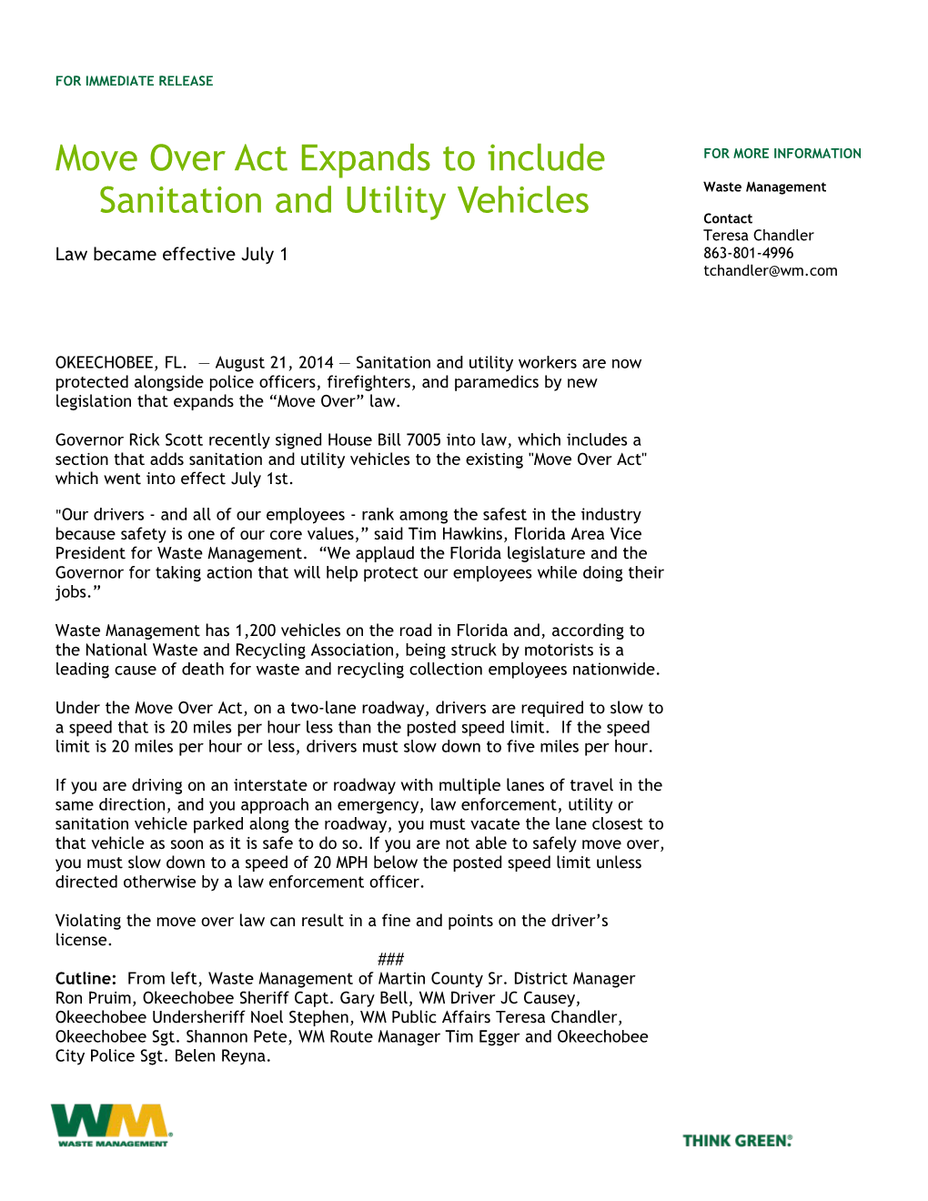 Move Over Act Expands to Include Sanitation and Utility Vehicles