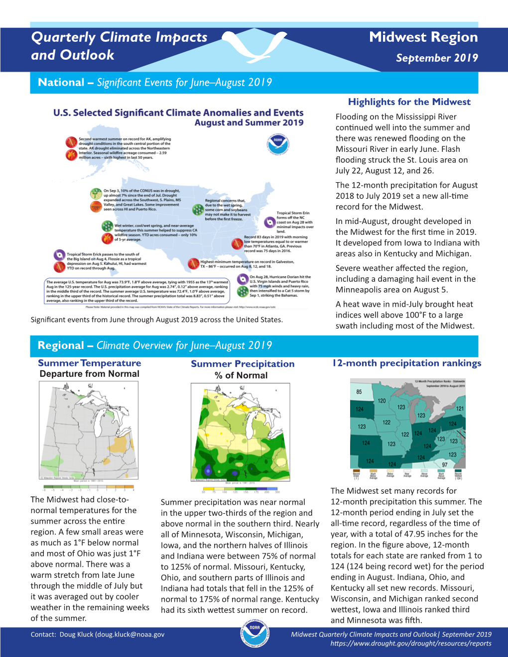 Regional Climate Quarterly Midwest-September 2019