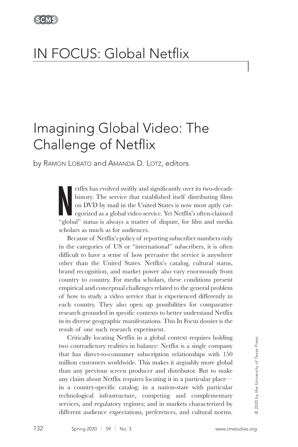 Imagining Global Video: the Challenge of Netflix in FOCUS