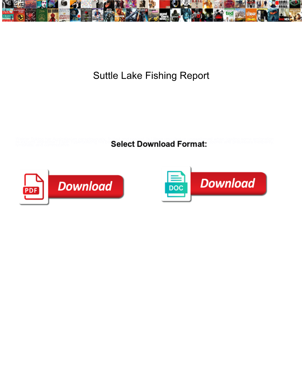 Suttle Lake Fishing Report