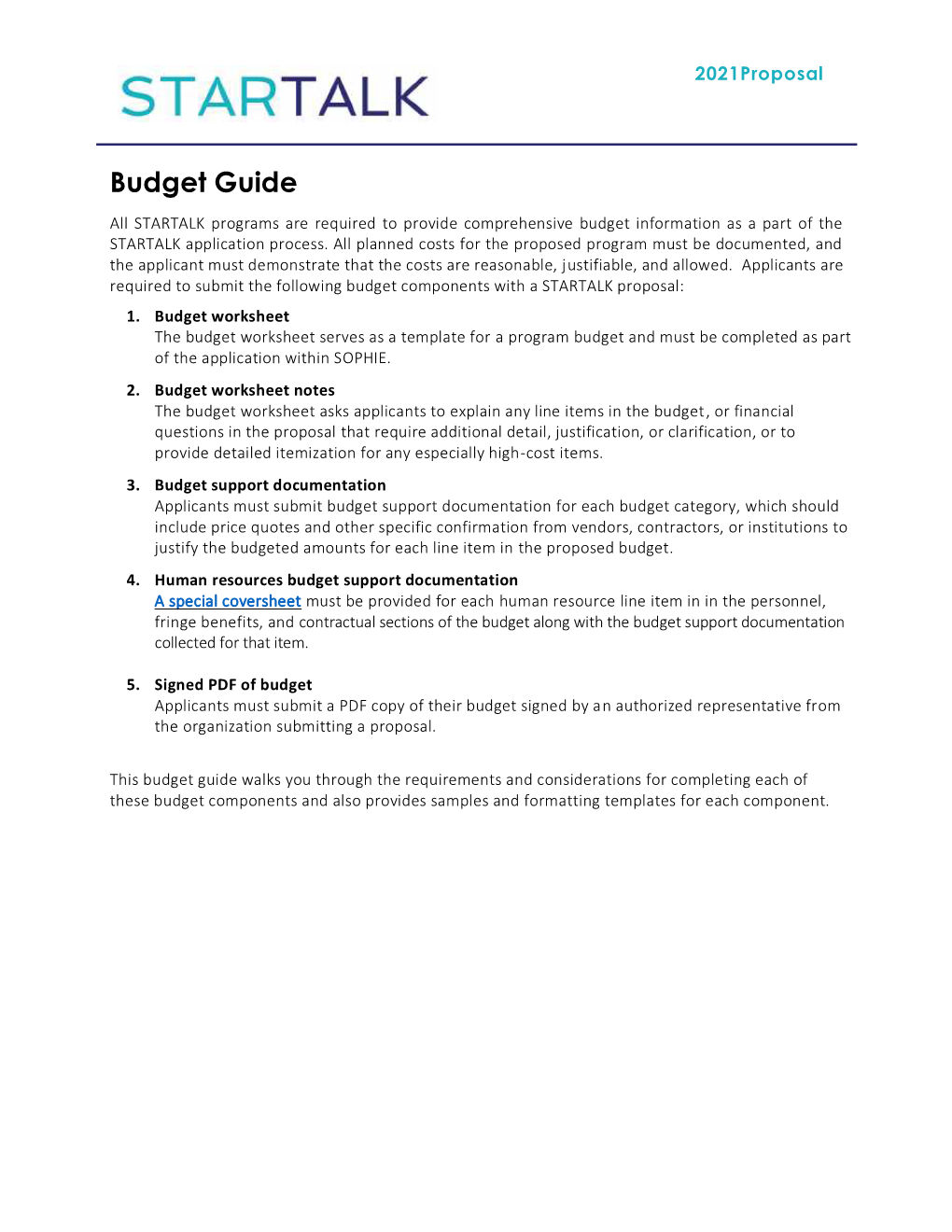 Budget Guide