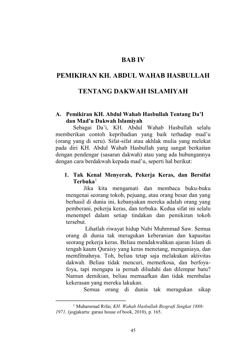 Bab Iv Pemikiran Kh. Abdul Wahab Hasbullah Tentang Dakwah Islamiyah