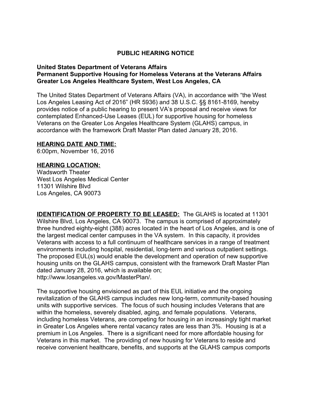 Public Hearing Notice