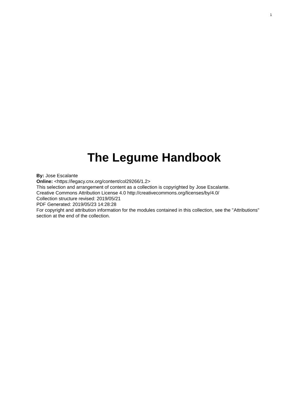 The Legume Handbook