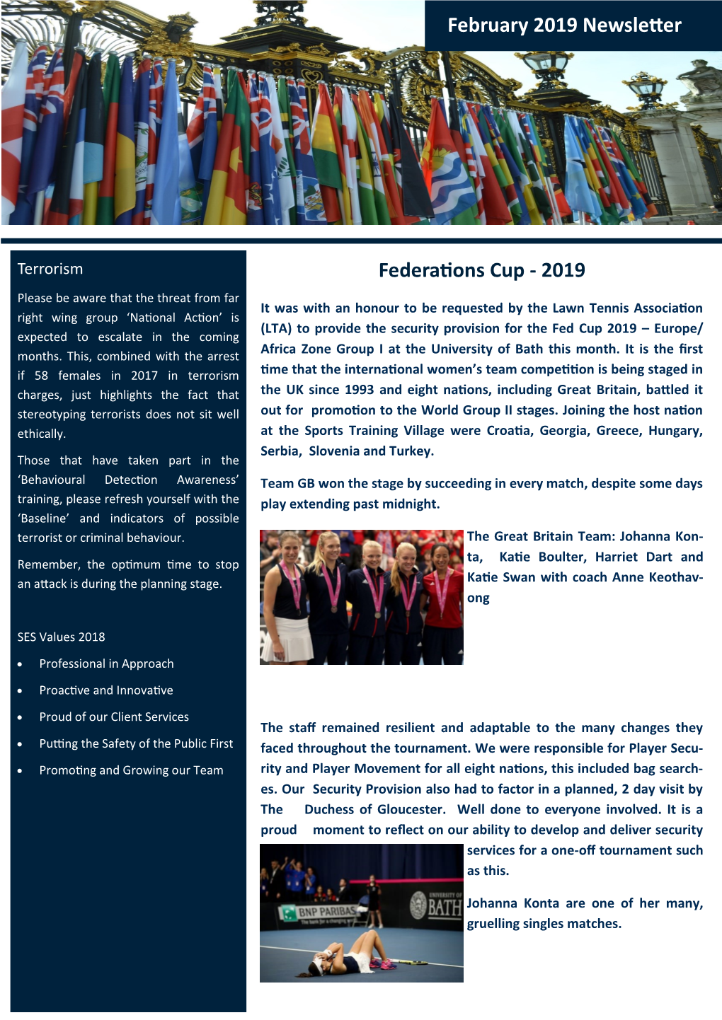 February 2019 Newsletter Federations