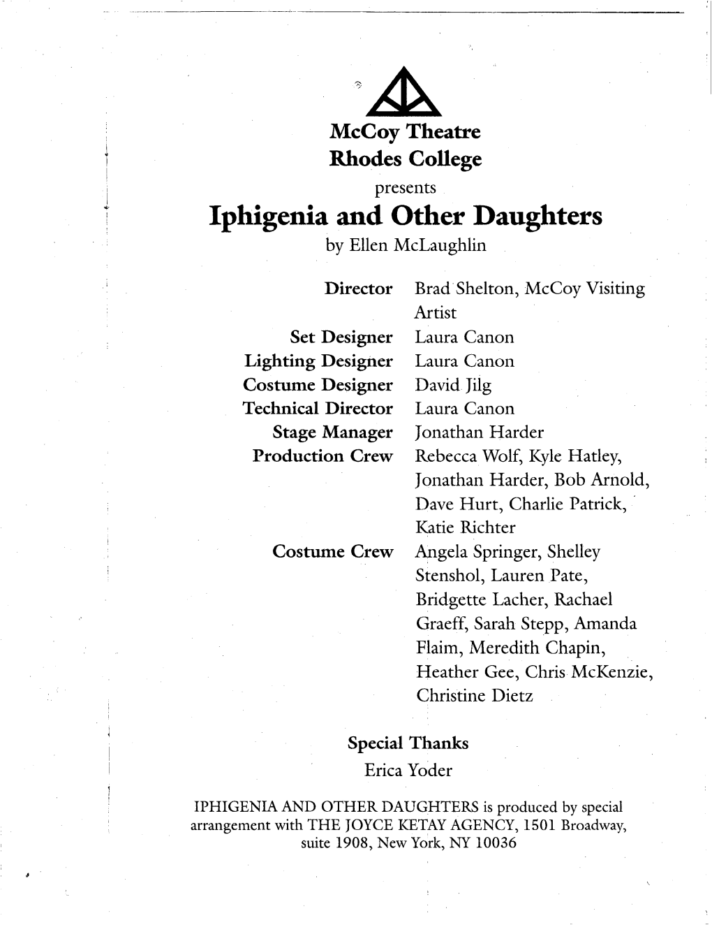 Iphigenia and Other Daughters by Ellen Mclaughlin