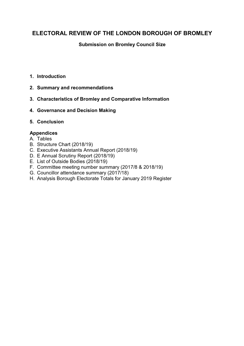 Electoral Review of the London Borough of Bromley