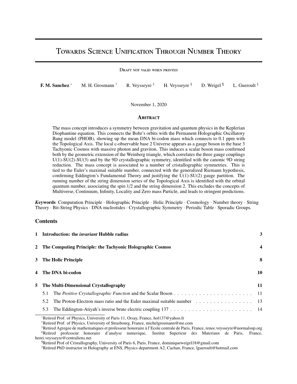 Towards Science Unification Through Number Theory