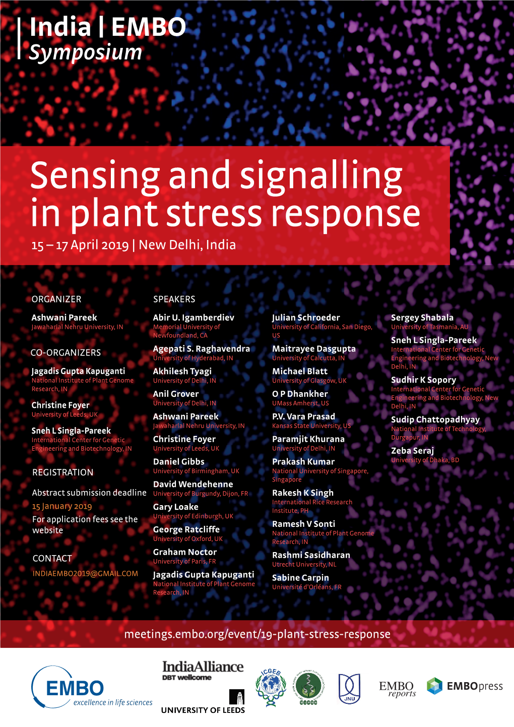 Sensing and Signalling in Plant Stress Response 15 – 17 April 2019 | New Delhi, India