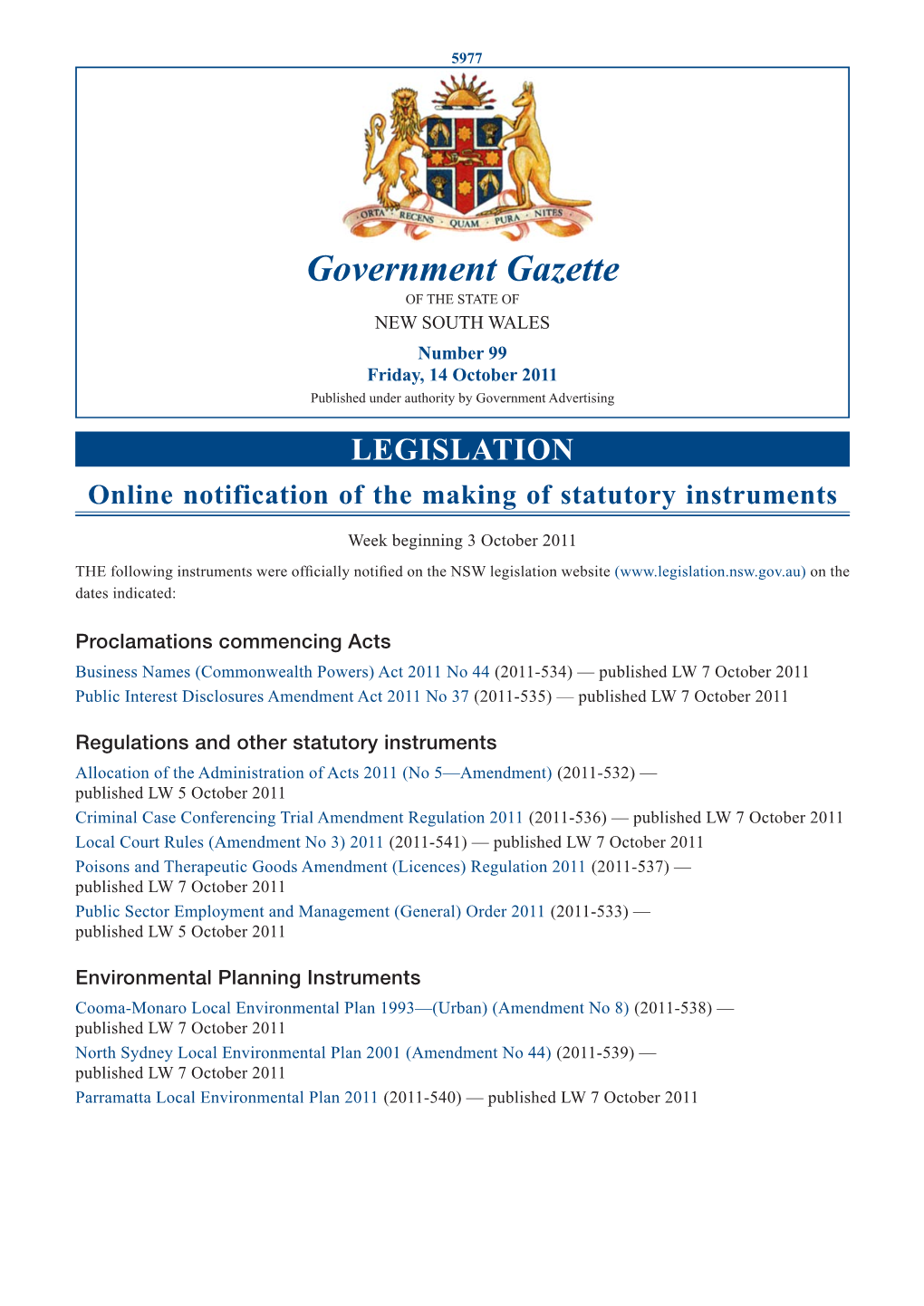 Government Gazette