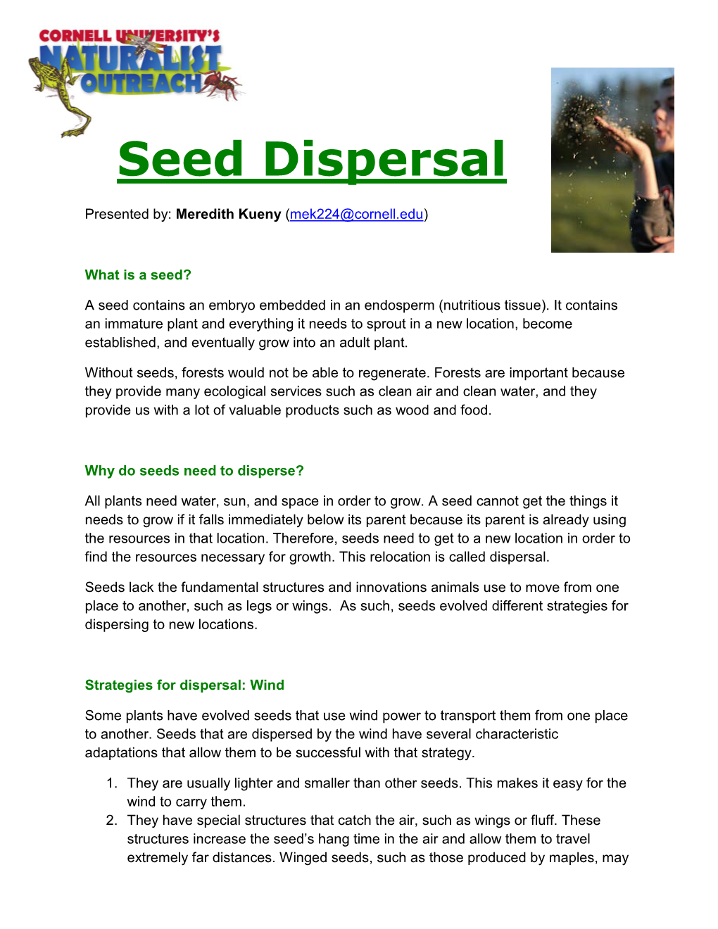 Seed Dispersal