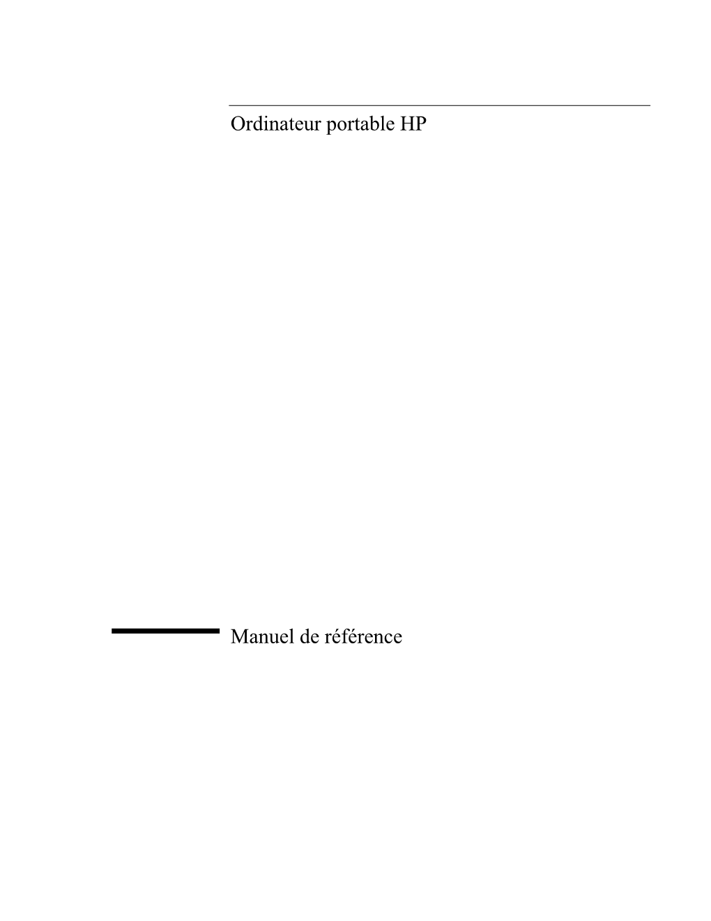 Ordinateur Portable HP Manuel De Référence