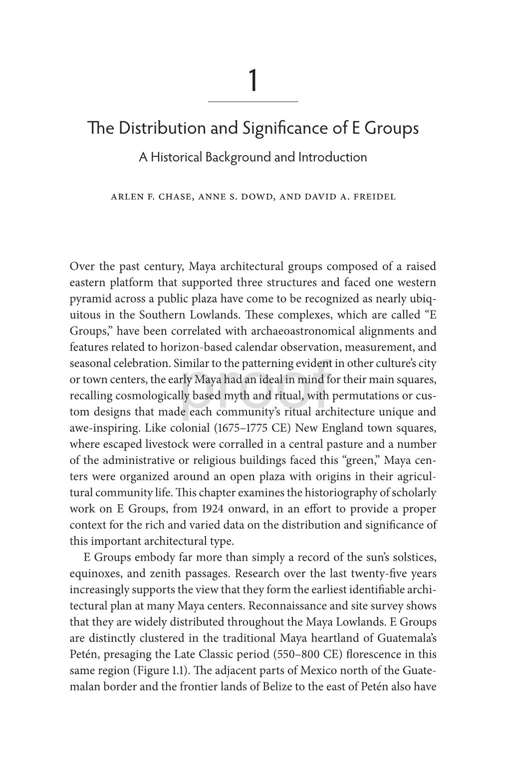 The Distribution and Significance of E Groups a Historical Background and Introduction