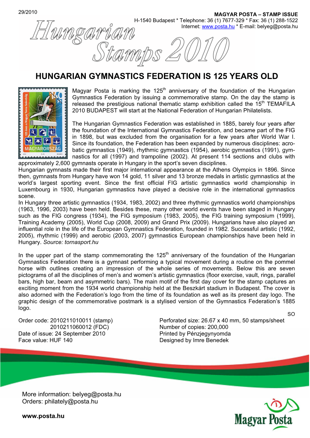 Hungarian Gymnastics Federation Is 125 Years Old