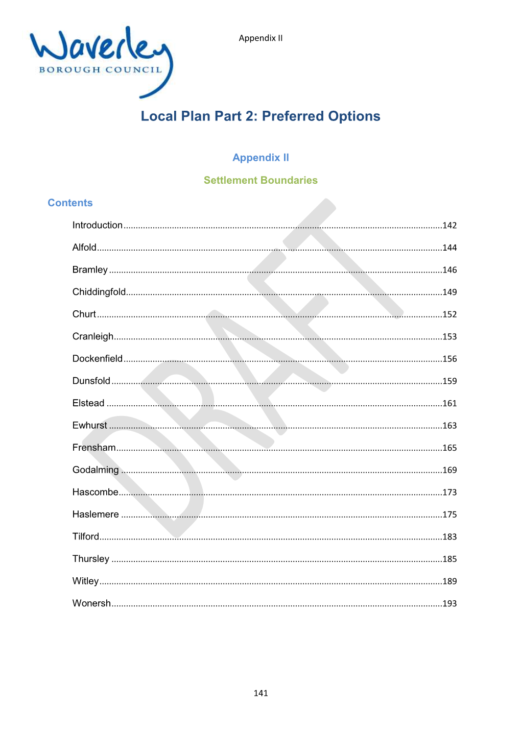 Local Plan Part 2: Preferred Options