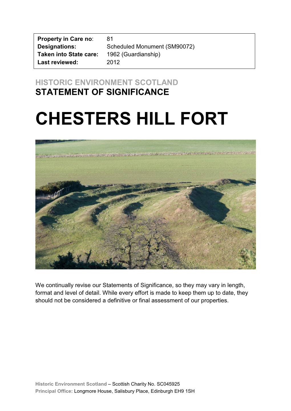 Chesters Hill Fort