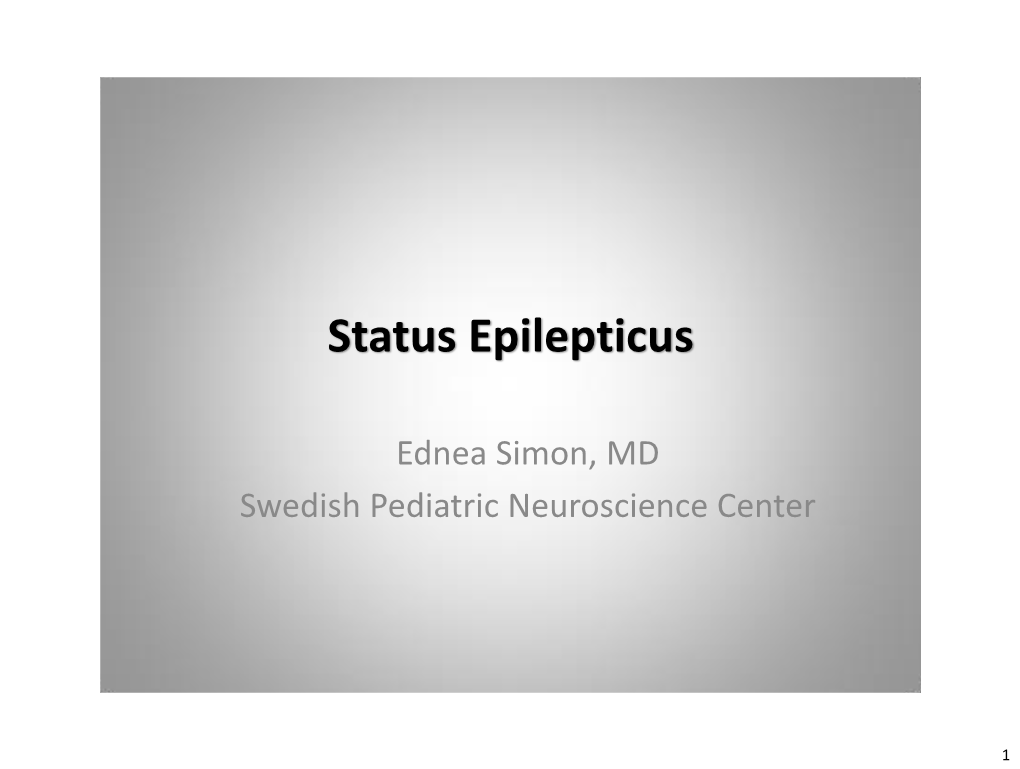 Status Epilepticus