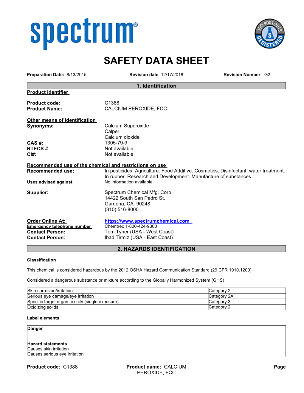 Safety Data Sheet