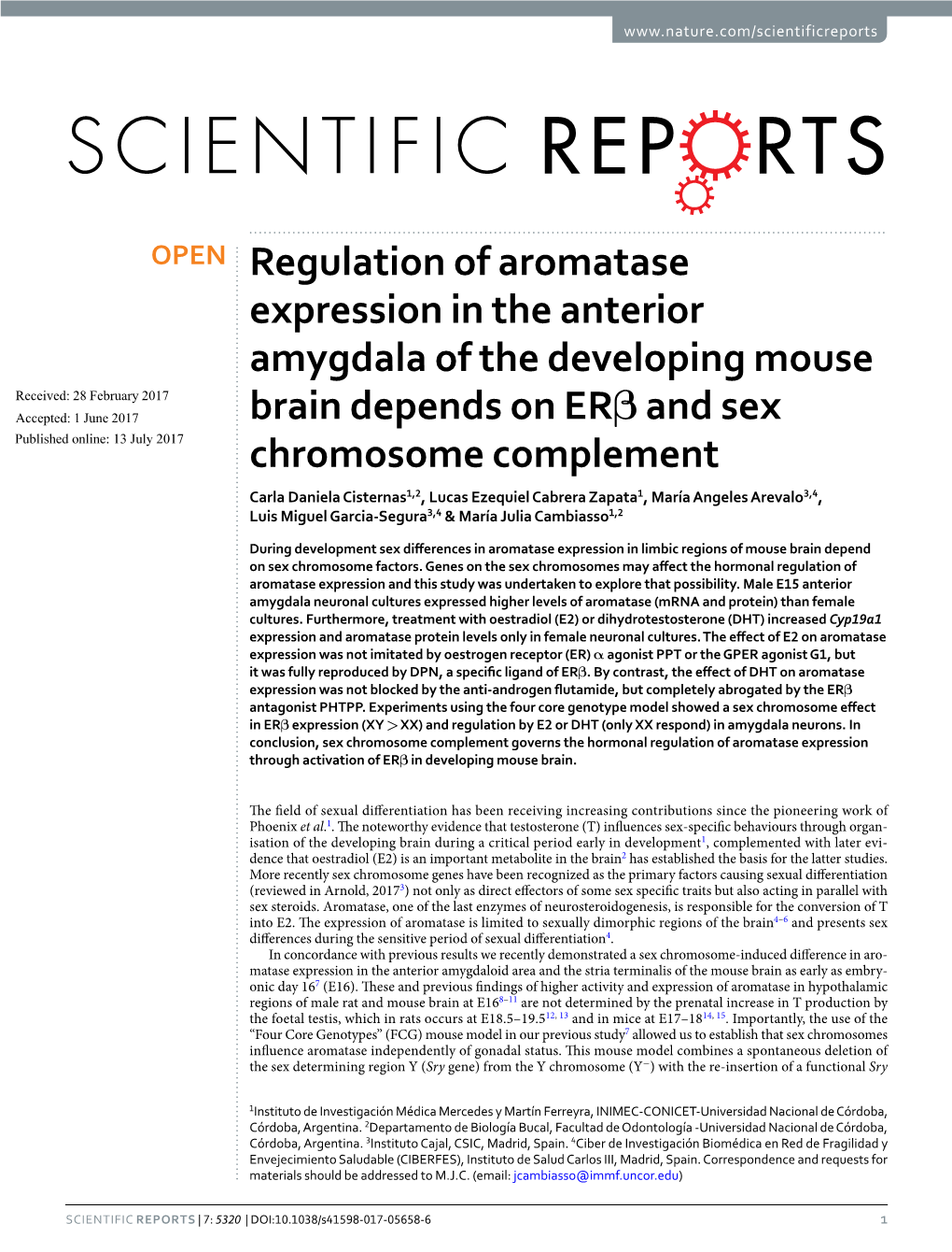 Regulation of Aromatase Expression in the Anterior Amygdala of The